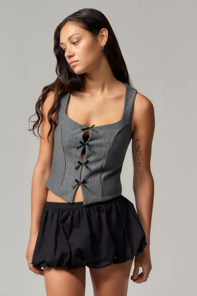 Silence + Noise Pinstripe Corset Top