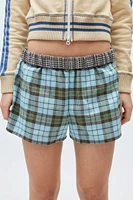 Urban Renewal Remnants Rollover Waist Plaid Boxer Short