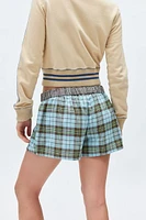 Urban Renewal Remnants Rollover Waist Plaid Boxer Short