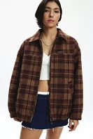 BDG Harrington Check Plaid Fleece Shirt Jacket