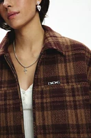 BDG Harrington Check Plaid Fleece Shirt Jacket