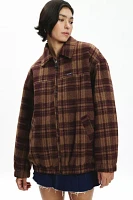 BDG Harrington Check Plaid Fleece Shirt Jacket