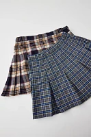 Urban Renewal Vintage Plaid Pleated Mini Skirt