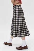 Urban Renewal Vintage Plaid Pleated Midi Skirt