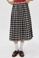 Urban Renewal Vintage Plaid Pleated Midi Skirt