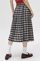 Urban Renewal Vintage Plaid Pleated Midi Skirt