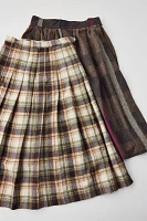 Urban Renewal Vintage Plaid Pleated Midi Skirt