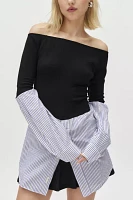 Urban Renewal Remade Sweater & Shirting Spliced Top