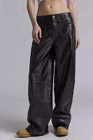 GUESS ORIGINALS Faux Leather Patch Pocket Wide Leg Pant