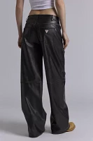 GUESS ORIGINALS Faux Leather Patch Pocket Wide Leg Pant