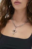 Phoenix Cross Pendant Necklace