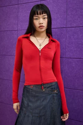 iets frans... Hallie Zip-Up Long Sleeve Top