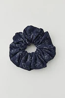 Denim Frayed Flower Scrunchie