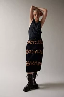 Inperfect Denim X Urban Renewal Bleach Dye Pattern Denim Midi Skirt