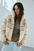 BLANKNYC Aspen Fairisle Piled Fleece Jacket