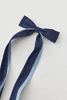 Two-Toned Denim Hair Bow Clip