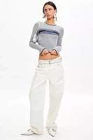 GUESS ORIGINALS Logo Jacquard Cropped Sweater