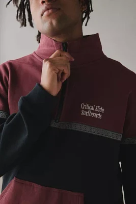 The Critical Slide Society Offset Rib Zip Mock Neck Sweatshirt