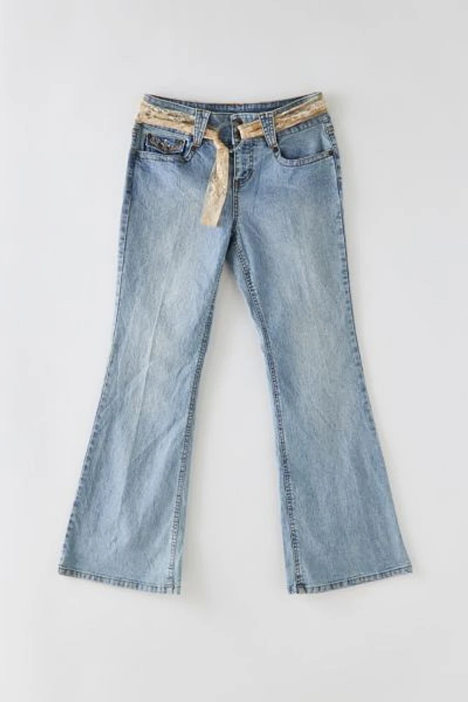 Vintage Y2K Lace Belt Flared Jean