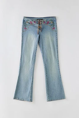 Vintage Y2K Lace Up Flared Jean