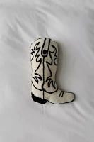 Cowboy Boot Tufted Throw Pillow