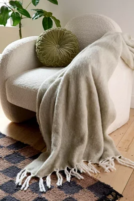 Solid Faux Mohair Fur Throw Blanket