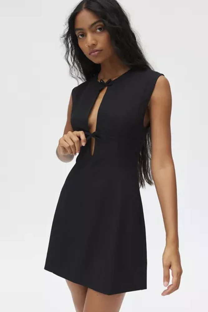 Motel Vadanni Black Bow Detail Mini Dress