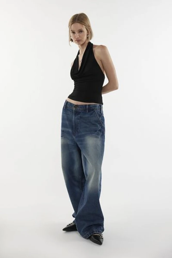 Silence + Noise Coyote Cowl Neck Halter Top