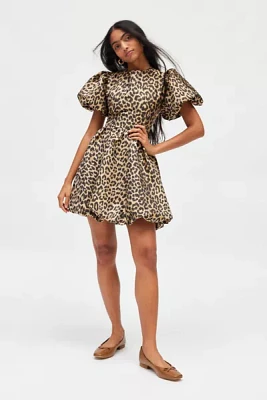 Sister Jane Lola Leopard Jacquard Bubble Mini Dress