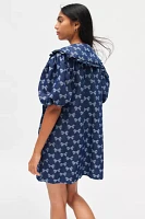 Sister Jane Ziggy Bow Print Denim Mini Dress