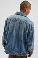 BDG Studded Relaxed Fit Denim Trucker Jacket