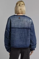 One Teaspoon Boys Club Blue Teddy Cropped Denim Jacket