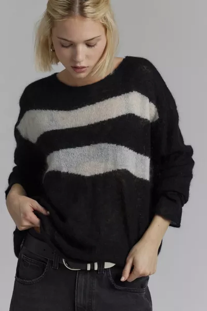 One Teaspoon Vivianne Wide Neck Stripe Sweater