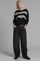 One Teaspoon Vivianne Wide Neck Stripe Sweater