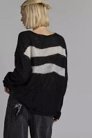 One Teaspoon Vivianne Wide Neck Stripe Sweater