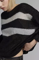 One Teaspoon Vivianne Wide Neck Stripe Sweater