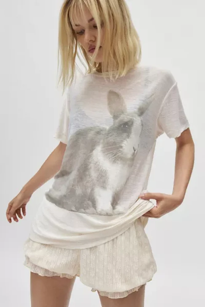 Kimchi Blue Bunny Graphic Burnout Boyfriend Tee