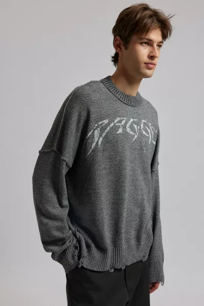 The Ragged Priest Direction Distressed Crew Neck Sweater