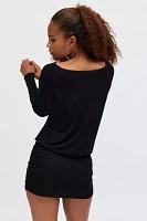 Silence + Noise Destin Dolman Off-The-Shoulder Mini Dress