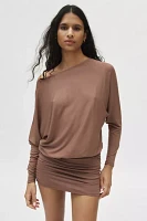 Silence + Noise Destin Dolman Off-The-Shoulder Mini Dress