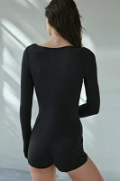 Out From Under Lounge Around Knit Henley Romper