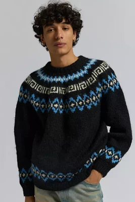 Urban Renewal Vintage Mountain Patterned Crew Neck Sweater