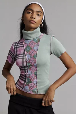 UO Tai Patchwork Turtleneck Top