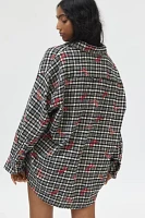 BDG Dani Embroidered Oversized Flannel Shirt