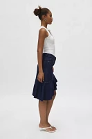 BDG Kiko Asymmetrical Denim Midi Skirt