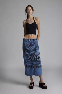 Loyal Pup Remade Custom Denim Midi Skirt