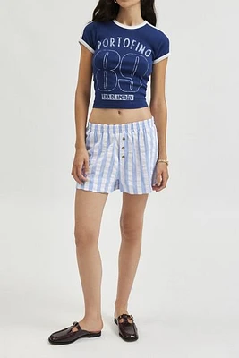 Urban Renewal Remnants Made LA Seersucker Wide Stripe Button Front Boxer Short