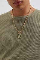 Soren Check Tag Pendant Necklace