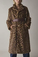 Hosbjerg Rina Leopard Print Faux Fur Coat