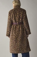 Hosbjerg Rina Leopard Print Faux Fur Coat